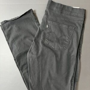 Levi's Straight Leg Pull On Pants Women's 16 33x32 Black Soft Washed Twil 2014